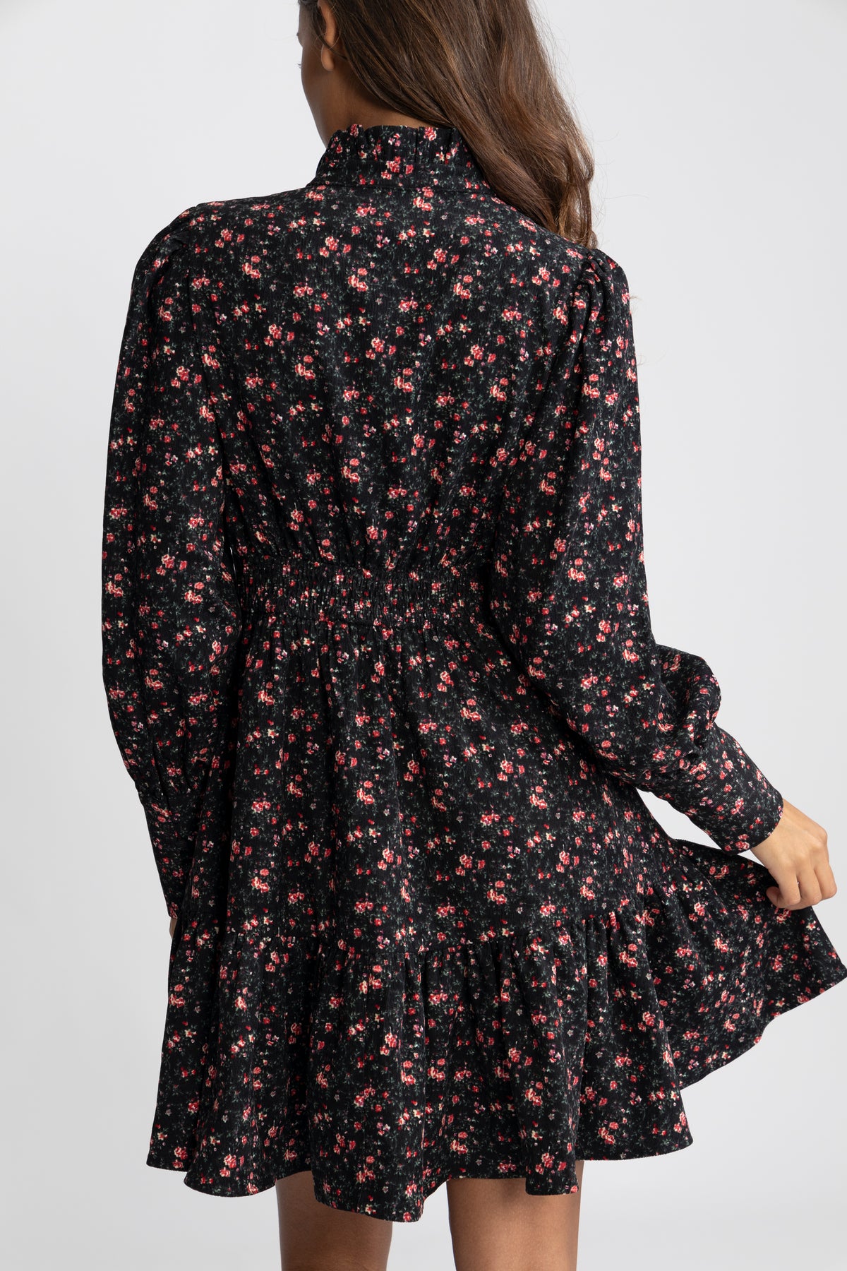 Liv Cord Print Dress - Black