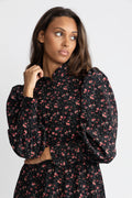 Liv Cord Print Dress - Black