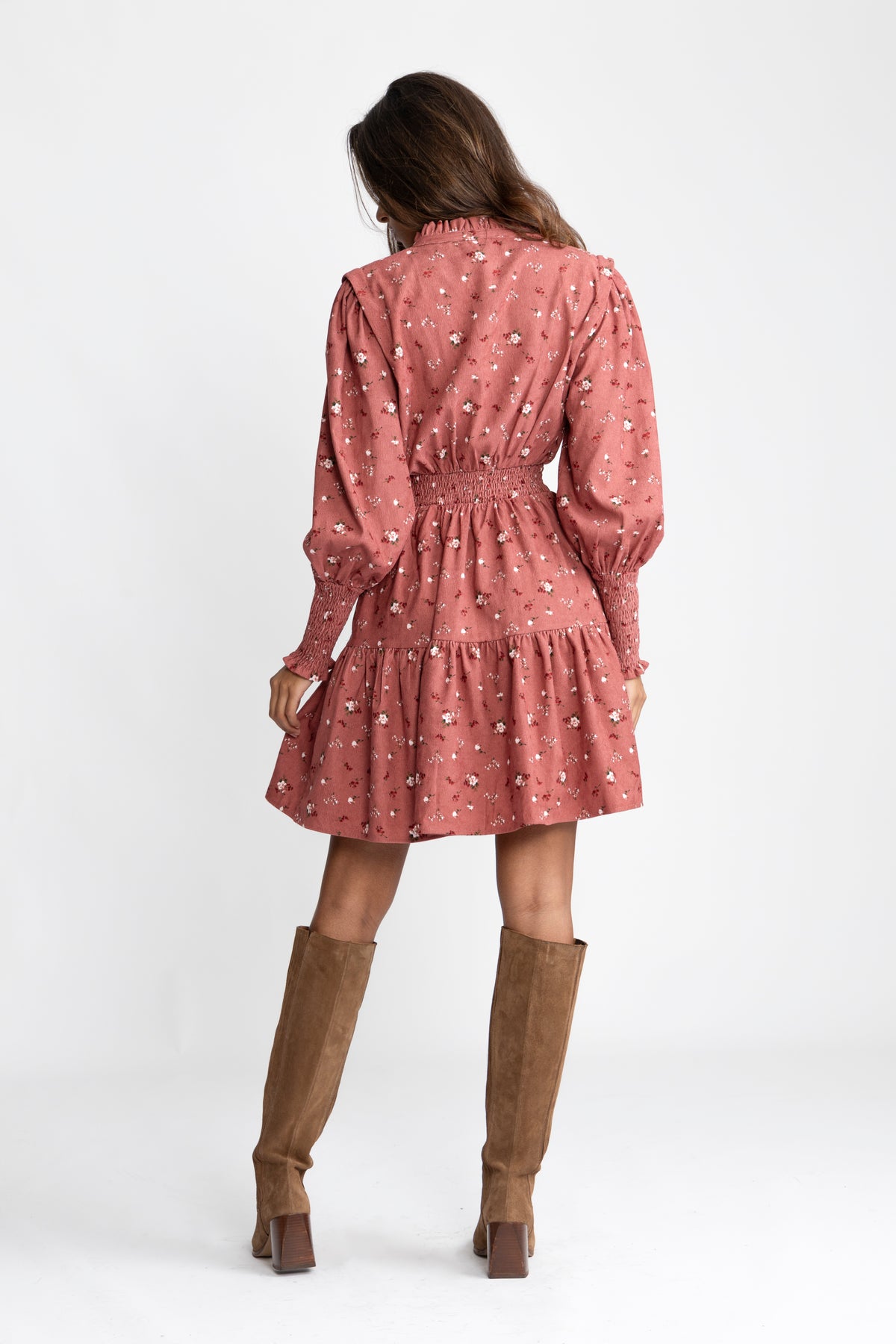 Evina Cord Print Dress - Pink