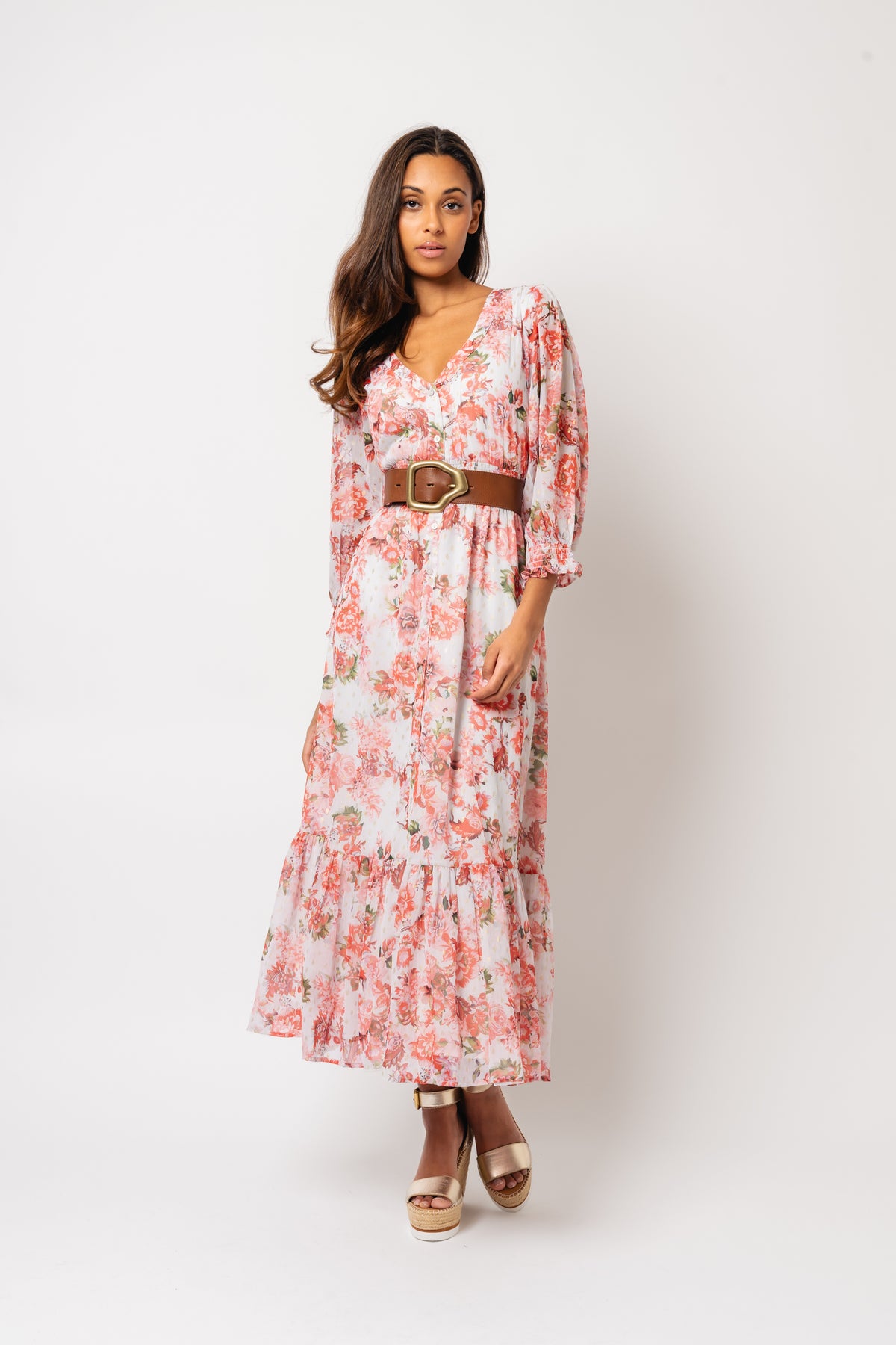 Gyri Golden Dress - Rosendal Red
