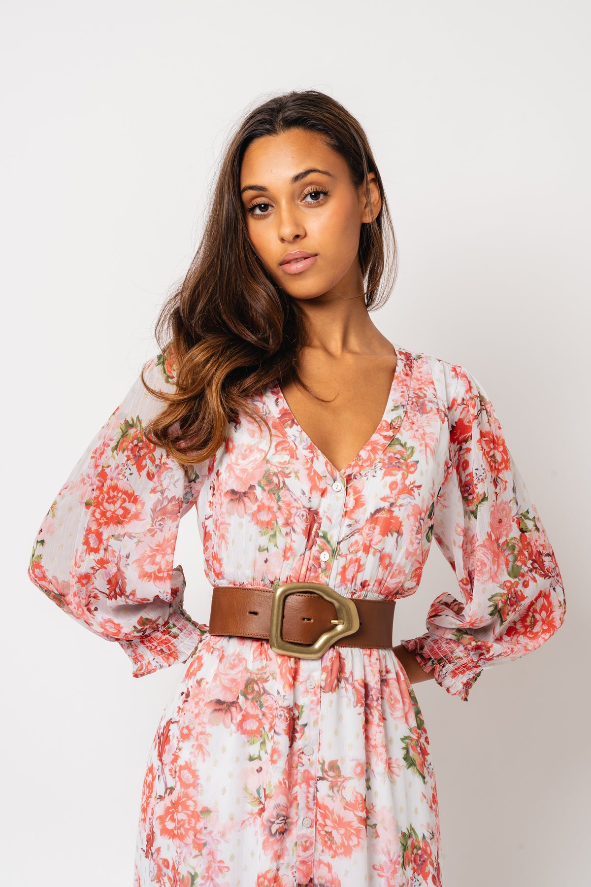 Gyri Golden Dress - Rosendal Red