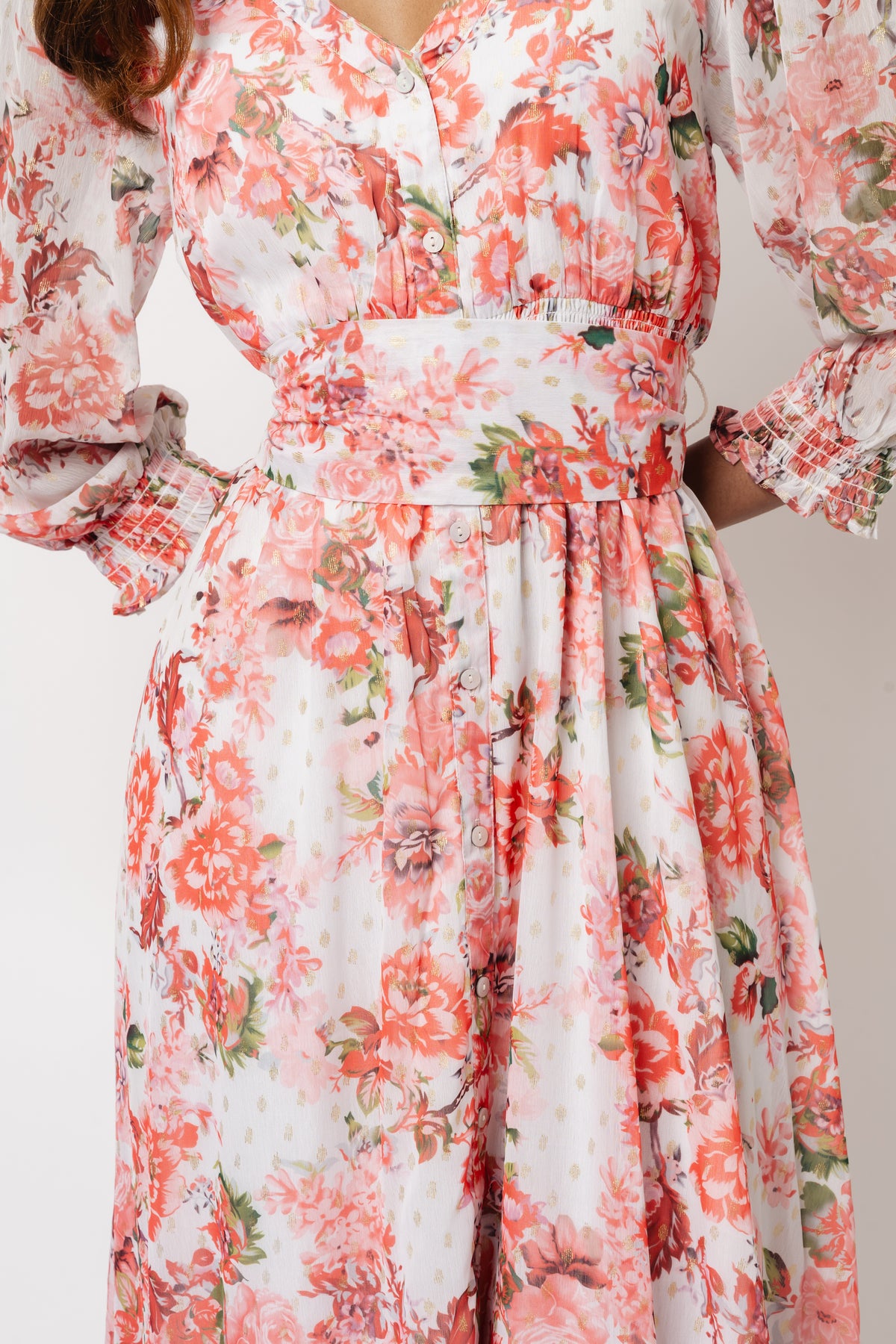 Gyri Golden Dress - Rosendal Red