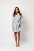 Delphine Poplin Print Dress - Blue Garden