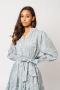Delphine Poplin Print Dress - Blue Garden