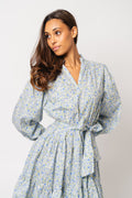 Delphine Poplin Print Dress - Blue Garden