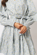 Delphine Poplin Print Dress - Blue Garden