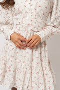 Liv Broderie Anglaise Dress - Pink Petite White