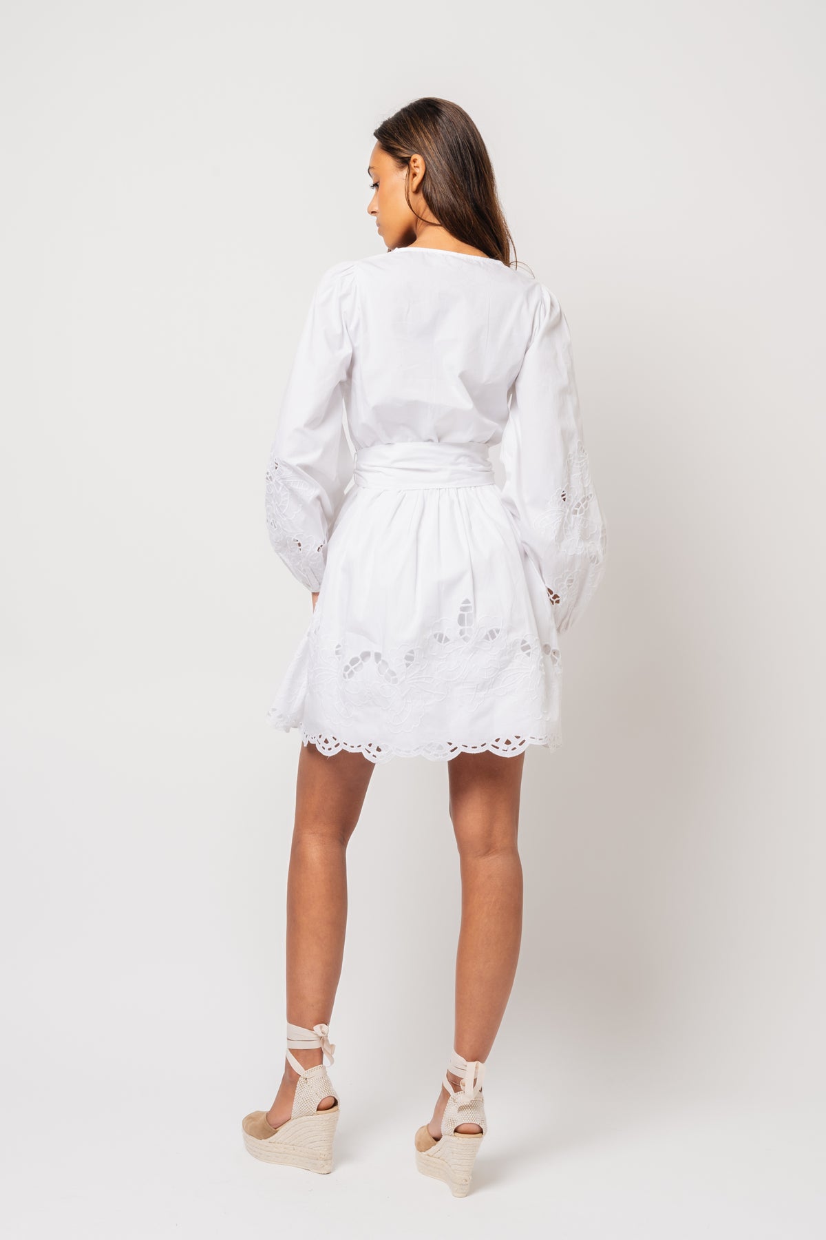 Frida Eyelet Poplin Dress - White