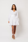 Frida Eyelet Poplin Dress - White