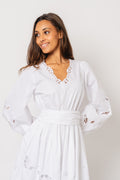 Frida Eyelet Poplin Dress - White