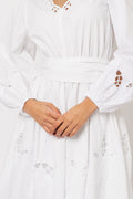 Frida Eyelet Poplin Dress - White