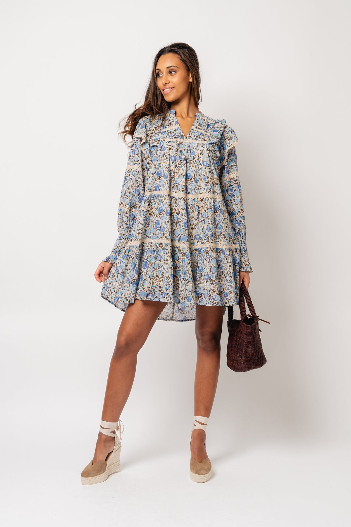 Ellie S Voile Dress - Blue Fleur