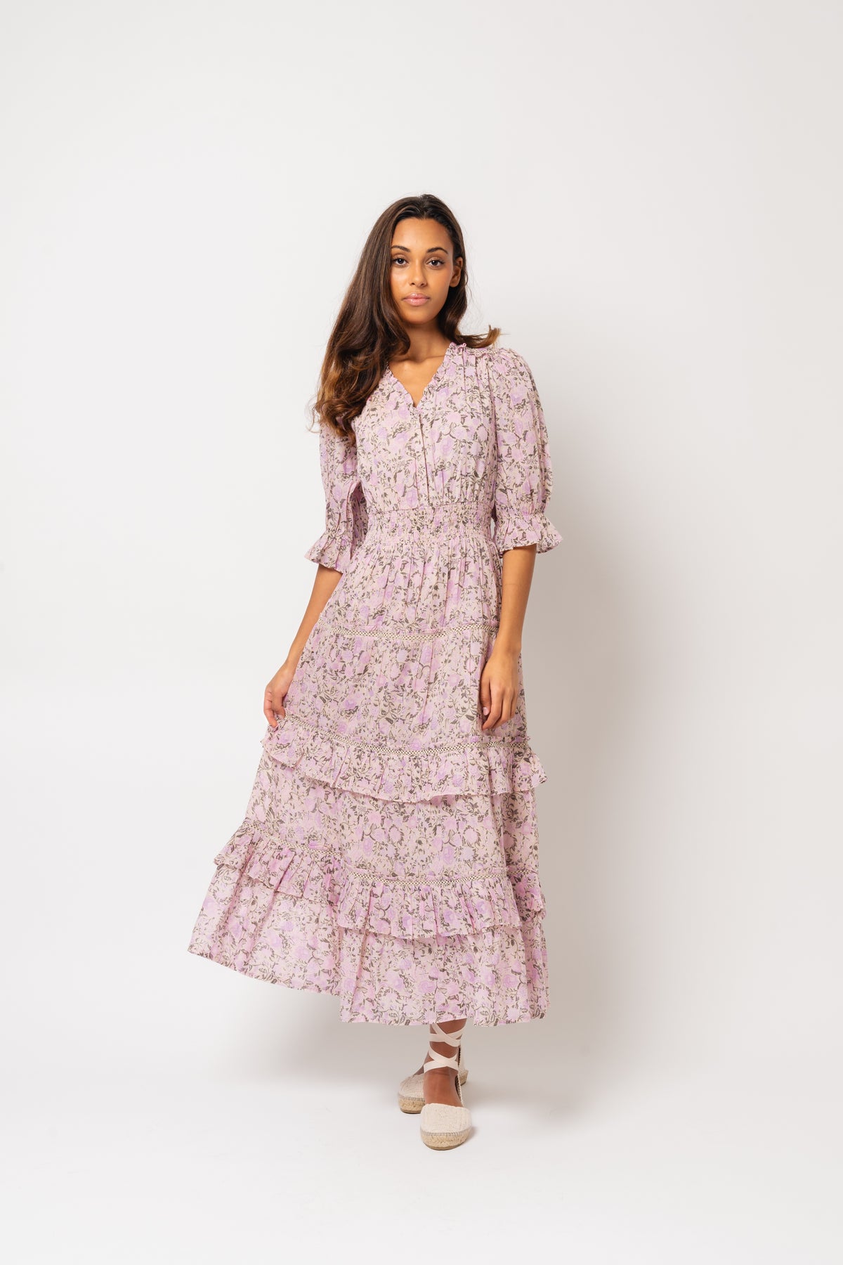 Vera Voile Maxi Dress - Pink Fleur