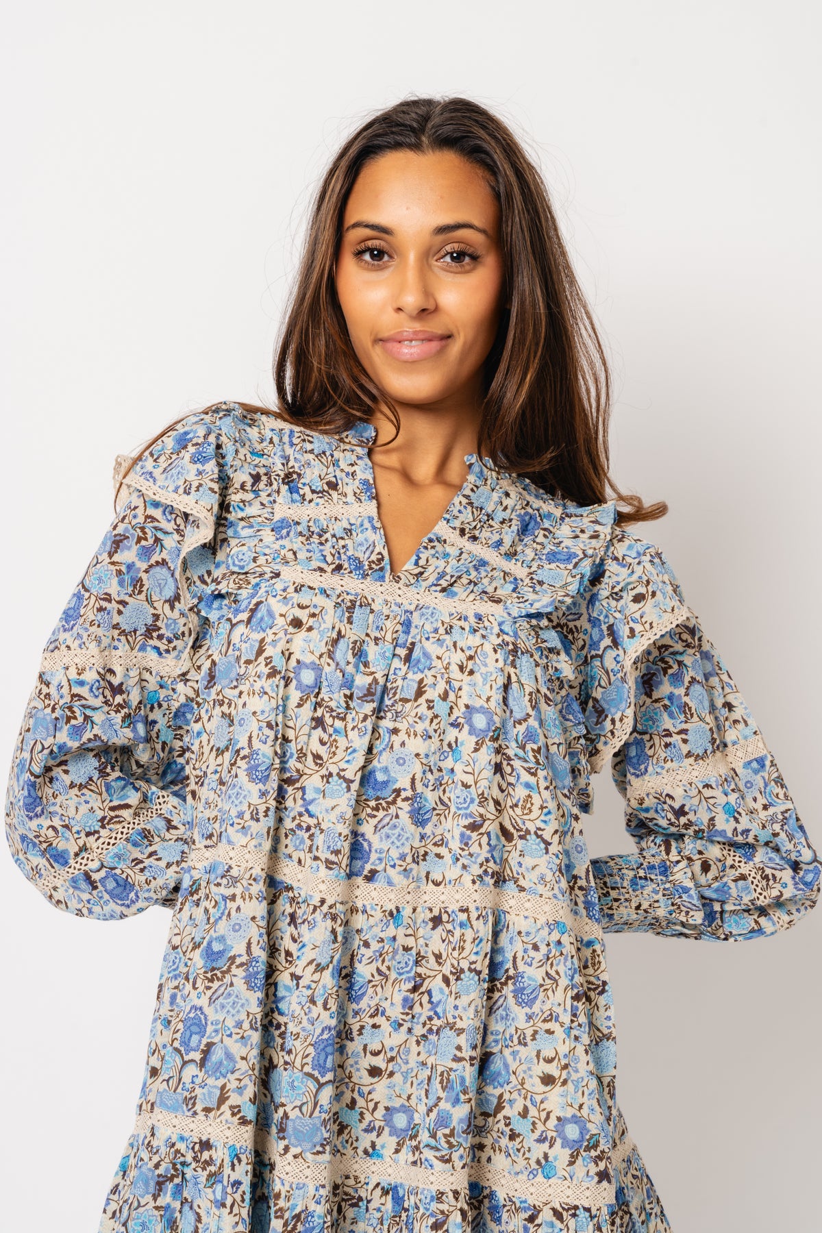 Ellie S Voile Dress - Blue Fleur