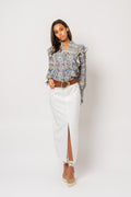 Vårun Voile Blouse - Blue Fleur