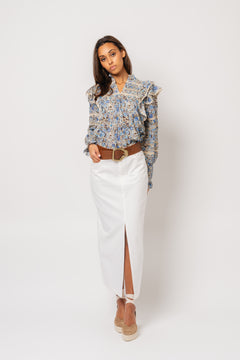 Vårun Voile Blouse - Blue Fleur