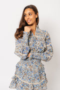 Vårun Voile Blouse - Blue Fleur