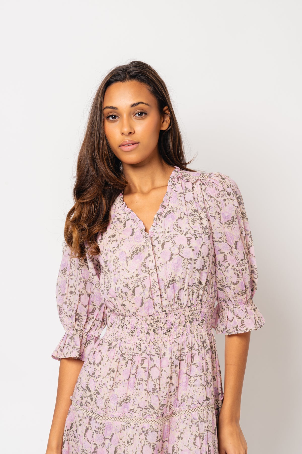 Vera Voile Maxi Dress - Pink Fleur