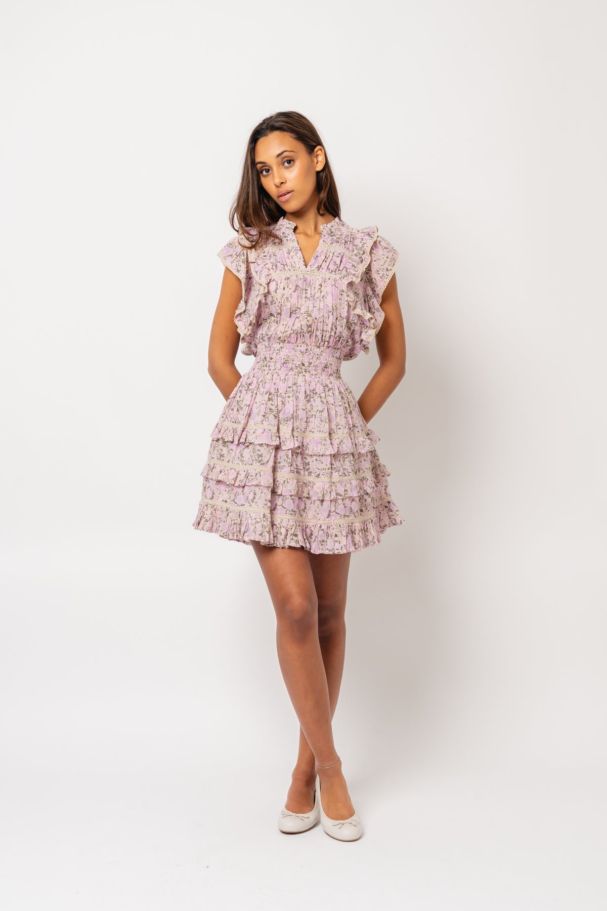 Fryd Voile Dress - Pink Fleur