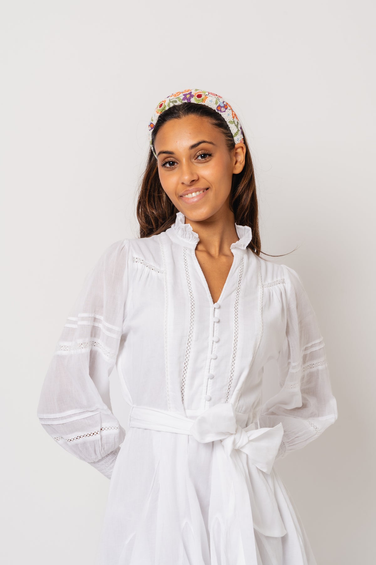 Alfa Voile Dress - White