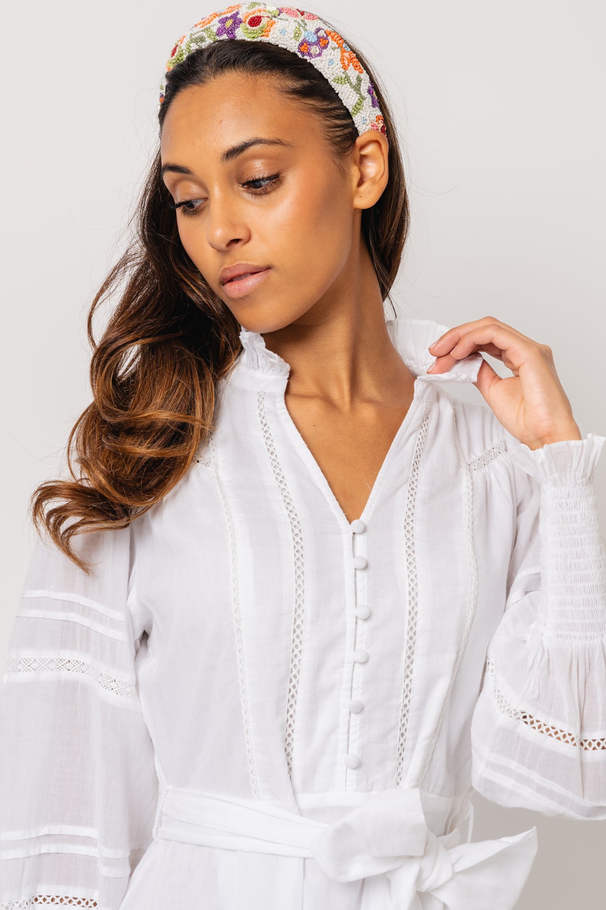 Alfa Voile Dress - White