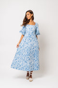 Eva Linen Midi Dress - Blue Glaze