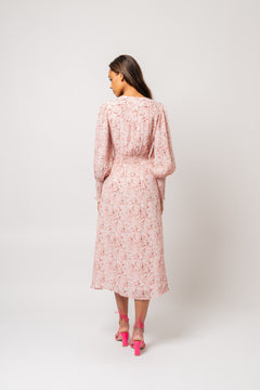 Una Viscose Crepe Dress - Light Pink Floral