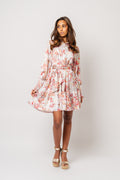 Saga Wide Dress - White Exotic Garden