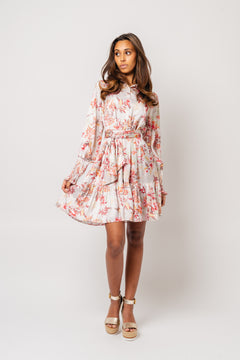 Saga Wide Dress - White Exotic Garden