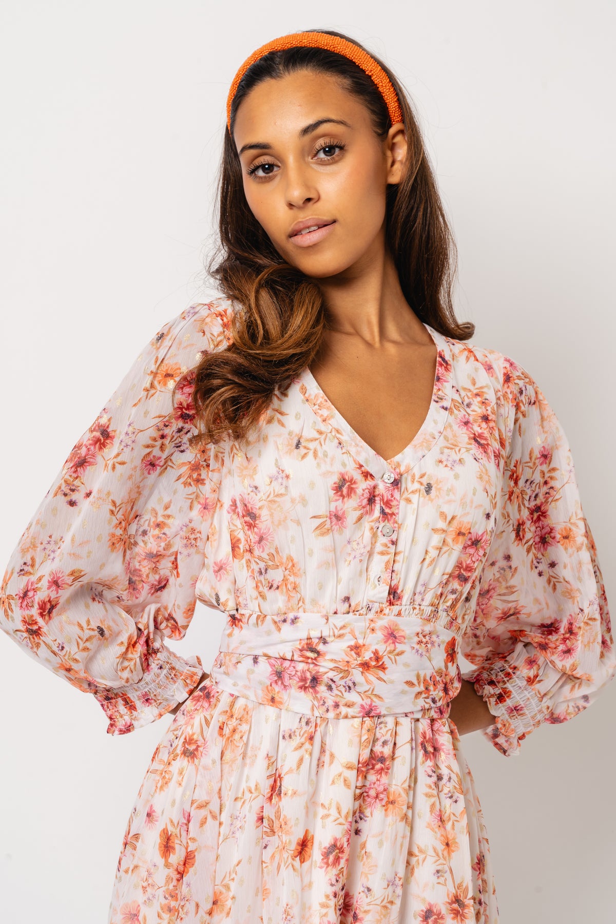 Gyri Golden Flower Short Dress - Indian Summer