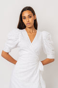 Valkyrie Long Broderie Dress - White