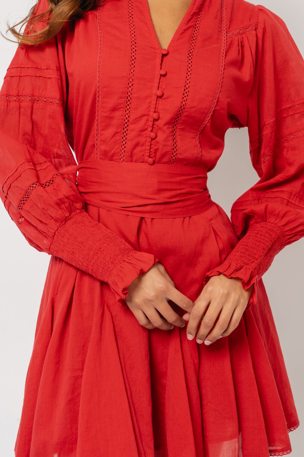 Alfa Voile Dress - Red