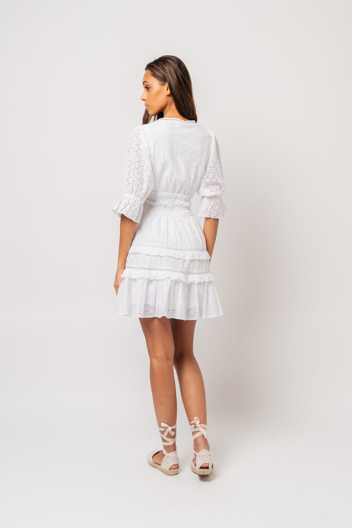 Valeria Broderie Anglaise Dress - White