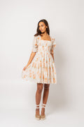 Dagna Voile Dress - White Orange Blossom