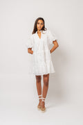 Embla Dress - White Brocade