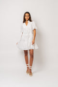 Embla Dress - White Brocade