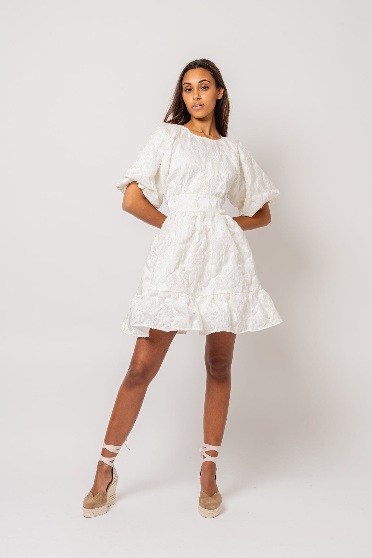 Svanhild Brocade Dress - White