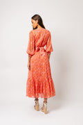 Gyri Golden Dress - Coral