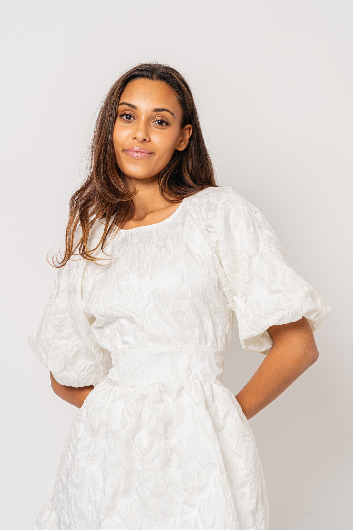 Svanhild Brocade Dress - White