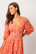 Gyri Golden Dress - Coral