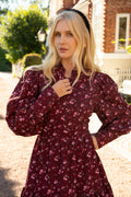 Liv Cord Print Dress - Dark Red