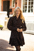 Liv Cord Print Dress - Black