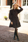 Liv Cord Print Dress - Black