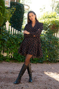 Embla Cord Print Dress - Black