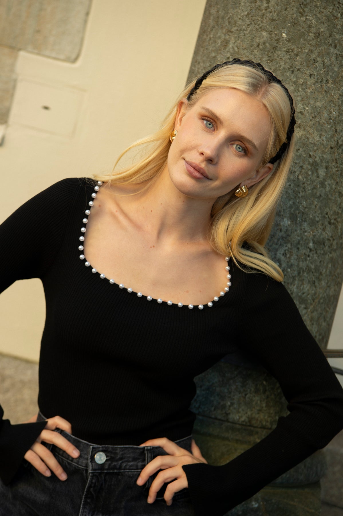 Nor Knit Pearl Top - Black