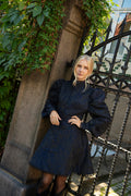 Bergine Brocade Dress - Dark Navy
