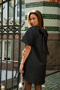 Bertine Bow Dress - Black