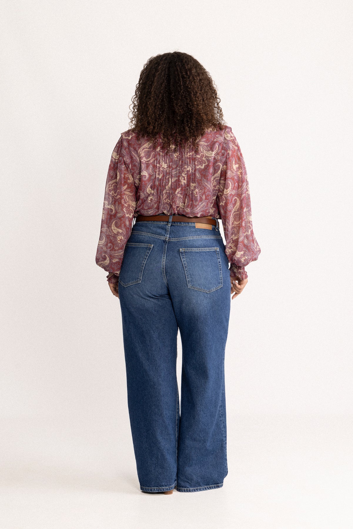Emma Chiffon B Paisley Blus - Wine Paisley