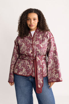 Una Quilted Jacket - Wine Paisley