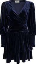 Jade Velvet Dress - Navy